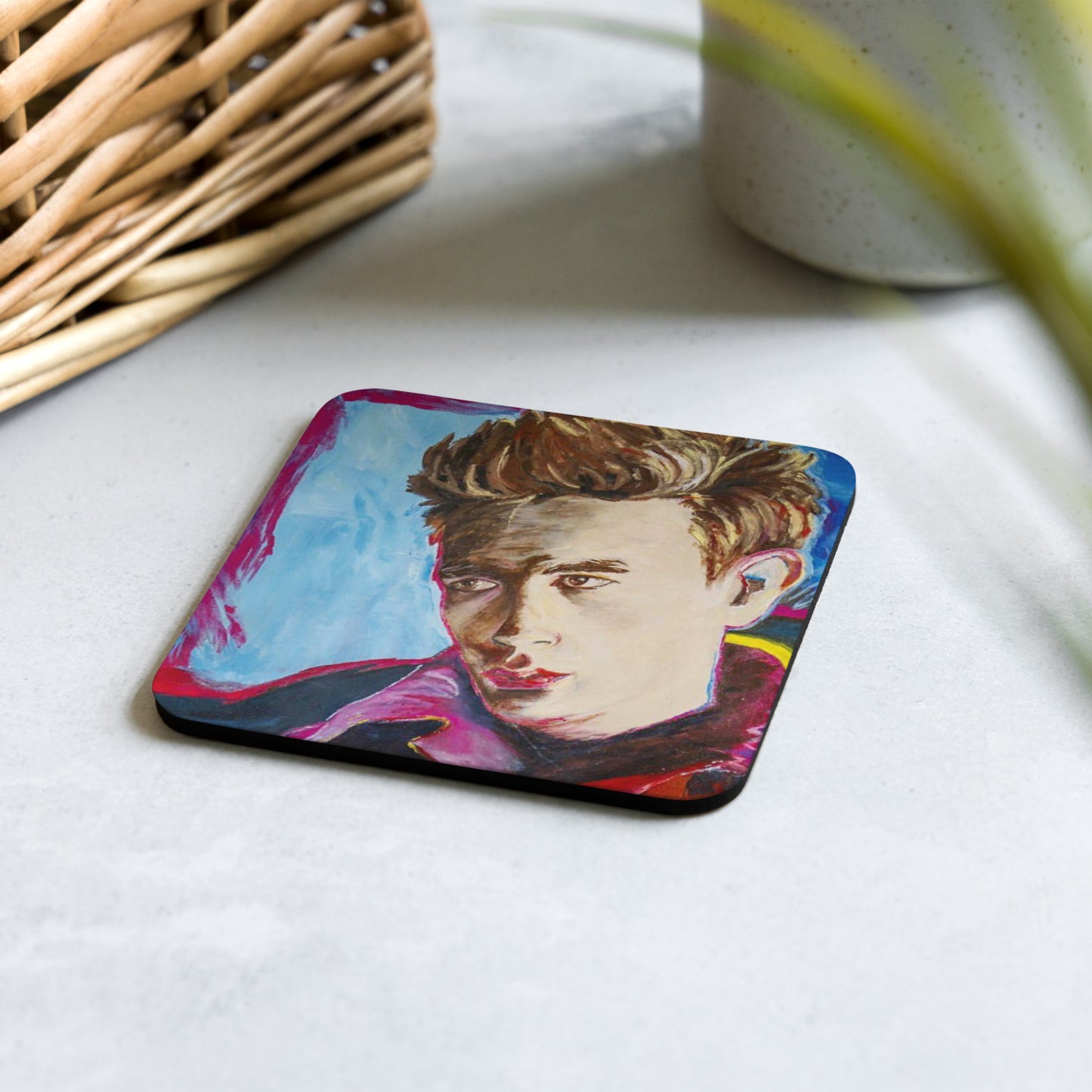 James Dean - cork-back coaster