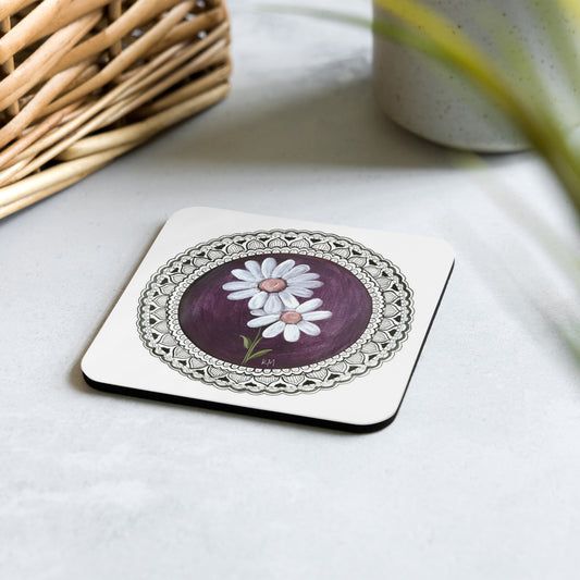 Flower - cork-back coaster