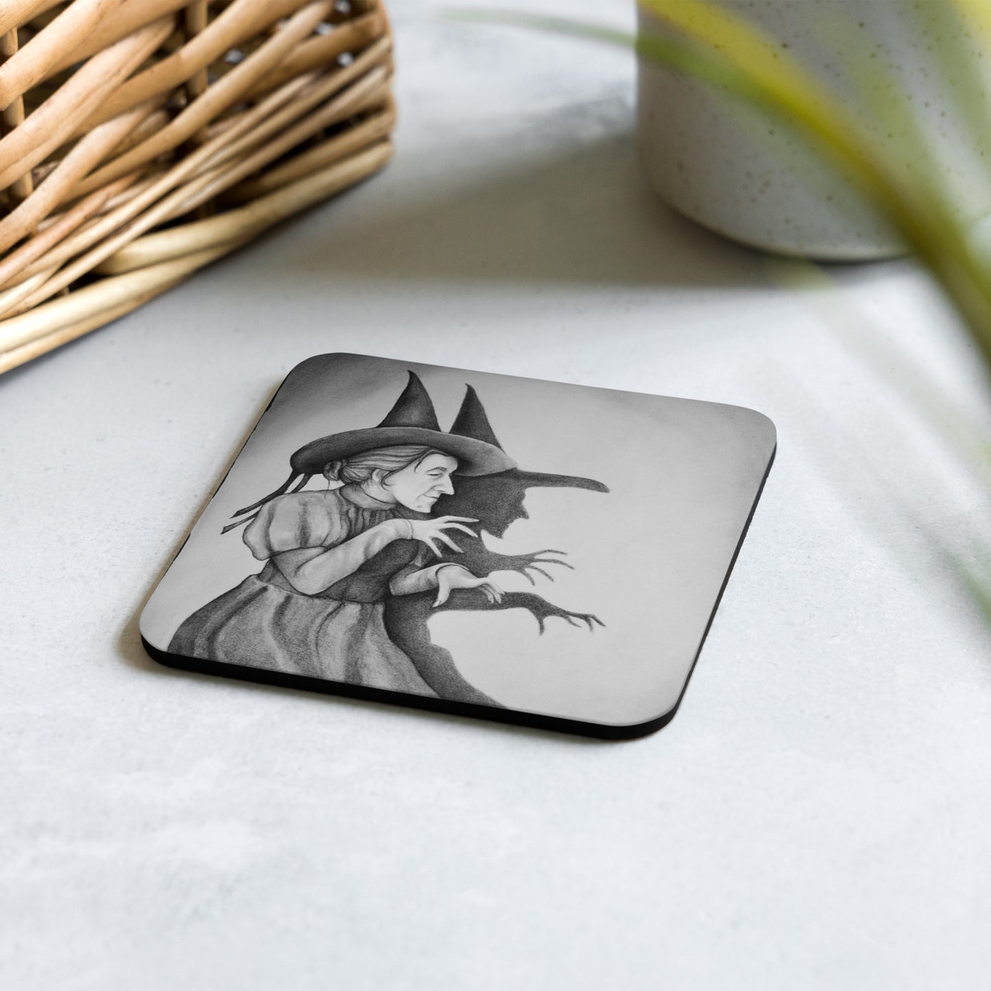 Witch - cork-back coaster