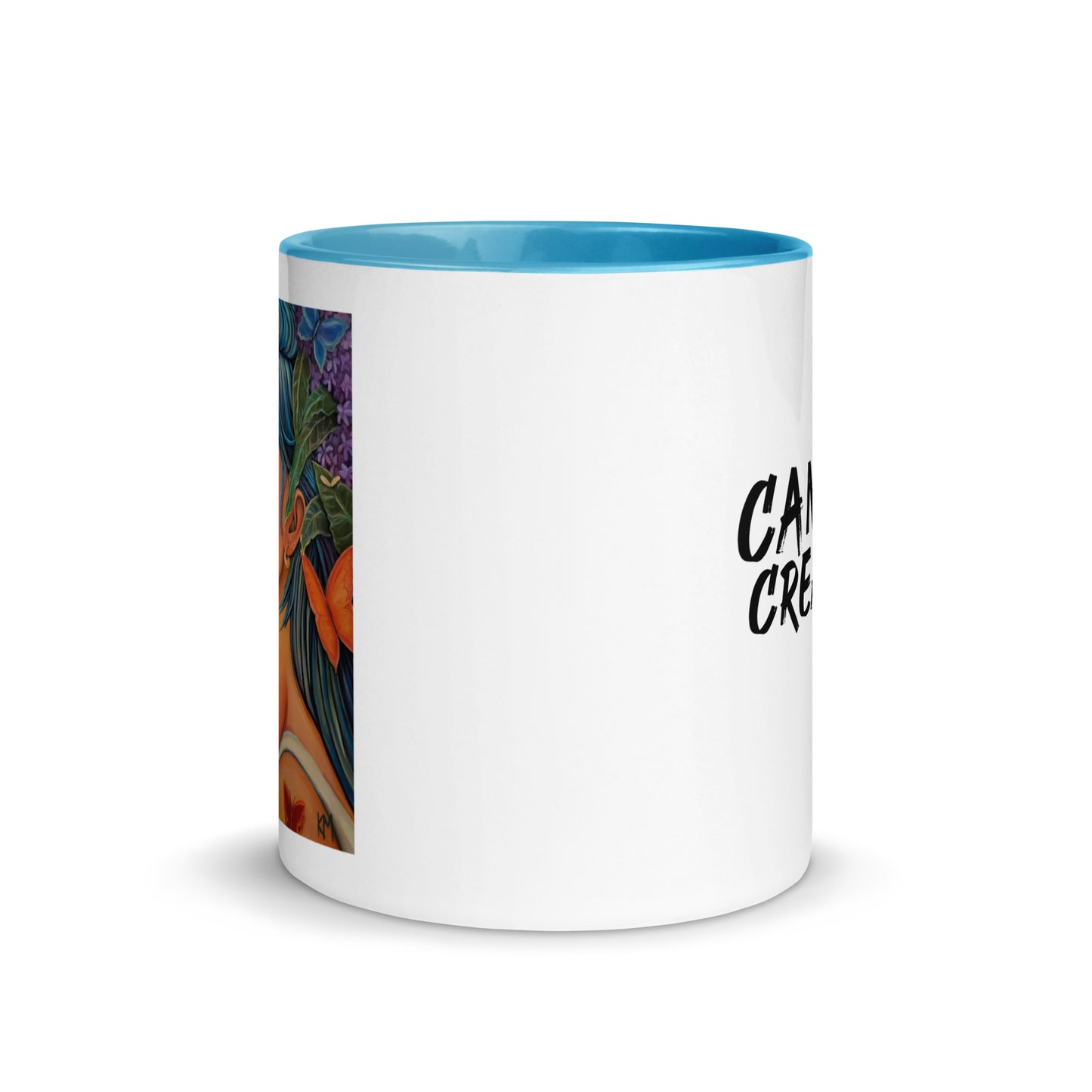 Butterfly Blue - White w/ Teal Mug