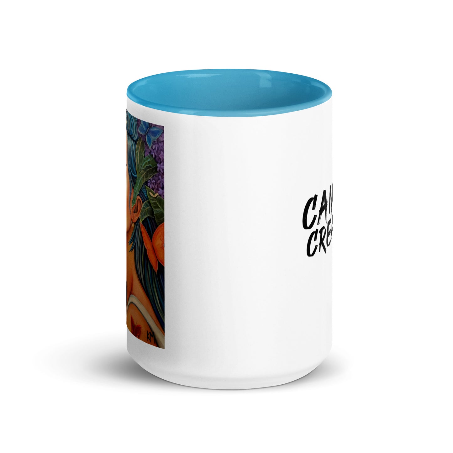 Butterfly Blue - White w/ Teal Mug